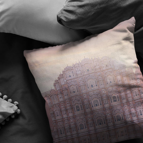 Decorative Throw Pillow_ Hawa Mahal, India - Azra's Voyage